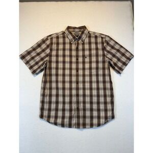 Carhartt Relaxed Fit Plaid Short Sleeve Button Up Shirt Men's Size Large